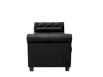 ZUN Black, Solid Wood Legs Velvet Rectangular Sofa Bench with Attached Cylindrical Pillows 85839586