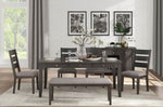 ZUN Transitional Look Gray Finish Wood Framed 1pc Bench Fabric Upholstered Seat Casual Dining Furniture B01161216