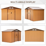 ZUN Outsunny 9' x 6' Outdoor Storage Shed, Garden Tool House with Foundation, 4 Vents, and 2 Easy W2225142906