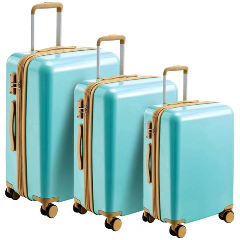 ZUN Hardshell Luggage Sets 3 Piece double spinner 8 wheels Suitcase with TSA Lock Lightweight PP309780AAN