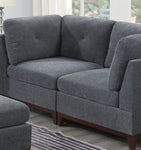 ZUN Modular Living Room Furniture Corner Wedge Ash Chenille Fabric 1pc Cushion Wedge Sofa Couch Exposed B011104328