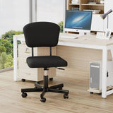 ZUN Mesh Task Chair Plush Cushion, Armless Desk Chair Home Office Adjustable Swivel Rolling Task W2181P164910