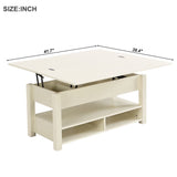 ZUN ON-TREND Lift Top Coffee Table, Multi-Functional Coffee Table with Open Shelves, WF314404AAK