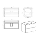 ZUN Alice-36W-201,Wall mount cabinet WITHOUT basin,White color,With two drawers W1865107116