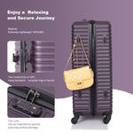 ZUN 3 Piece Luggage Sets ABS Lightweight Suitcase with Two Hooks, Spinner Wheels, TSA Lock, W28468094