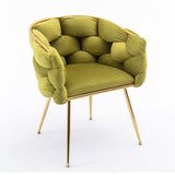 ZUN Luxury modern simple leisure velvet single sofa chair bedroom lazy person household dresser stool W1170109315