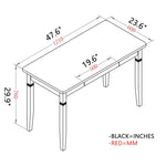 ZUN Simple Solid Wood Straight Leg Desk With Drawer For Office Home - White W2181P156757