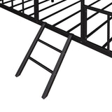 ZUN Metal House Bed Frame Twin Size with Slatted Support No Box Spring Needed Black MF289091AAB