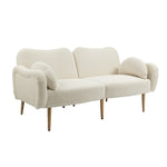 ZUN COOLMORE Couches for Living Room 65 inch, Mid Century Modern Velvet Love Seats Sofa with 2 Bolster W153967008