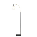 ZUN Arched Metal Floor Lamp with Frosted Glass Shade B03596591