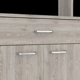 ZUN Santa Maria 1-Drawer 1-Shelf Area Pantry with Adjustable Metal Legs Light Grey B06280027