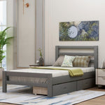 ZUN Wood platform bed with two drawers, twin WF192971AAE