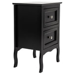 ZUN Country Style Two-Tier Night Table Large Size Black 63547397