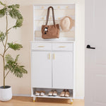 ZUN Entryway Bedroom Armoire,Shoe Cabinet,Wardrobe Armoire Closet, Drawers and Shelves, Handles, Hanging 71384021