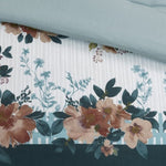 ZUN 5 Piece Cotton Floral Comforter Set with Throw Pillows B035128864
