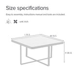 ZUN Minimalism Square coffee table,Black metal frame with sintered stone tabletop W24739684