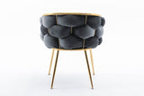 ZUN Luxury modern simple leisure velvet single sofa chair bedroom lazy person household dresser stool W117084965