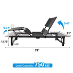 ZUN Adjustable Bed Base Frame Head and Foot Incline Quiet Motor King Size Zero Gravity W1038121787