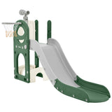 ZUN Kids Slide Playset Structure 5 in 1, Freestanding Spaceship Set with Slide, Telescope and Basketball PP321358AAF