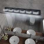 ZUN LED Modern Black Vanity Lights, 6-Lights Acrylic Matte Black Bathroom Vanity Lights Over Mirror W134070930