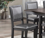 ZUN Classic Kitchen Dining Room Set of 2 High Chairs PU foam upholstered Seat Back Side Chairs Grey B01183545