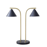 ZUN 2-Light Metal Table Lamp with Chimney Shades B03596584