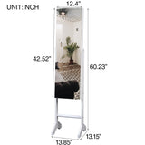 ZUN Full Mirror Stading Fashion Simple Jewelry Storage Cabinet With Led Light W40750198