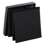 ZUN FCH 38*38*38cm Glossy PVC MDF Foldable Storage Footstool Black 43379051