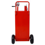 ZUN 30 Gallon Gas Caddy With Wheels, Fuel Transfer Tank Gasoline Diesel Can Reversible Rotary Hand W46568159