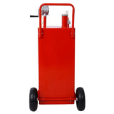 ZUN 30 Gallon Gas Caddy With Wheels, Fuel Transfer Tank Gasoline Diesel Can Reversible Rotary Hand W46568159