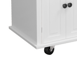 ZUN Kitchen Island Cart with Two Storage Cabinets Two Locking Wheels,43.31 Inch Width,4 Door Cabinet 13275149