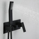 ZUN Hot sale matte black wall mounted bathroom complete shower set SHAE712MB