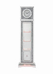 ZUN ACME Noralie GRANDFATHER CLOCK W/LED Mirrored & Faux Diamonds AC00354