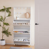 ZUN Entryway Bedroom Armoire,Shoe Cabinet,Wardrobe Armoire Closet, Drawers and Shelves, Handles, Hanging 92176488