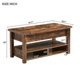 ZUN ON-TREND Lift Top Coffee Table, Multi-Functional Coffee Table with Open Shelves, WF314404AAP