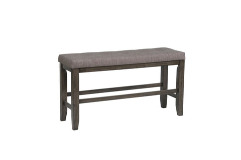 ZUN 1Pc Modern Counter Height Bench Tufted Upholstery Tapered Wood Legs Bedroom Living Room Furniture B011P149270