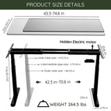 ZUN Electric Stand up Desk Frame - ErGear Height Adjustable Table Legs Sit Stand Desk Frame Up to W141161897
