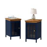 ZUN Nightstand with Storage Cabinet & Solid Wood Tabletop, Bedside Table, Sofa Side Coffee Table for W757138621