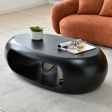 ZUN 47.24'' Modern Oval Coffee Table, Sturdy Fiberglass Center Cocktail Table Tea Table for Living Room, W876124391