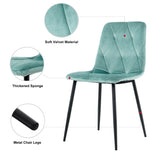 ZUN Modern simple velvet dining chair Fabric Upholstered Chairs home bedroom stool back dressing chair W210119463