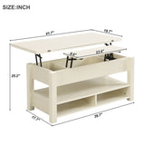 ZUN ON-TREND Lift Top Coffee Table, Multi-Functional Coffee Table with Open Shelves, WF314404AAK