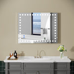 ZUN 36×28 Inch Led-Lit Bathroom Mirror, Wall Mounted Anti-Fog Memory Rectangular Vanity Mirror With W1820122118