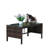 ZUN Outdoor patio Furniture 1 Coffee Table with clear tempered glass W20966895