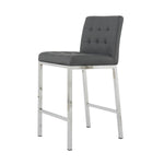 ZUN Modern Design High Counter Stool Electroplated leg Kitchen Restaurant grey pu Bar Chair W210123599