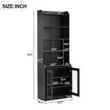 ZUN ON-TREND Elegant Tall Cabinet with Acrylic Board Door, Versatile Sideboard with Graceful Curves, WF308425AAB