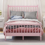 ZUN Full Size Wood Platform Bed with Gourd Shaped Headboard and Footboard, Pink WF315643AAP