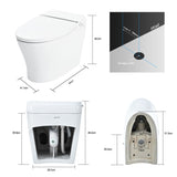 ZUN Smart Toilet Bidet Combo with Self-Cleaning Nozzle,Upmarket Compact Dual Flush Toilet 1/1.28 WF314231AAA