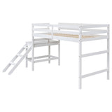ZUN Twin Loft Bed with Platform, ladder,White W50482276
