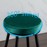 ZUN counter swing stool velvet Green color, barstools Set of 2 W1805111860
