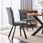 ZUN Dining Chairs Set of 2, High Back Modern Upholstered Dining Room Kitchen Side Chair with Metal Legs W2128130451